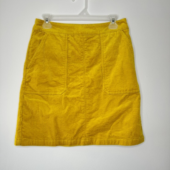 Boden Corduroy Mini Skirt Mustard Yellow US 4 - Picture 2 of 7